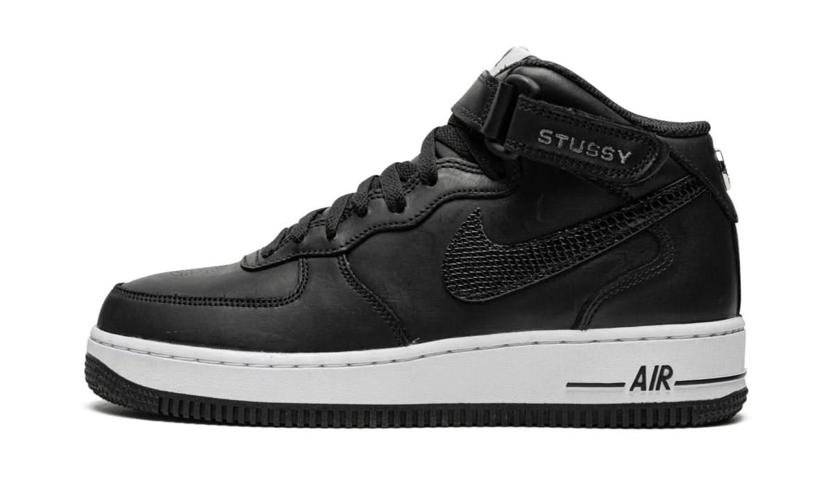 Nike Air Force 1 Mid Stussy All Black 3 Nike Air Force 1 Mid Stussy All Black
