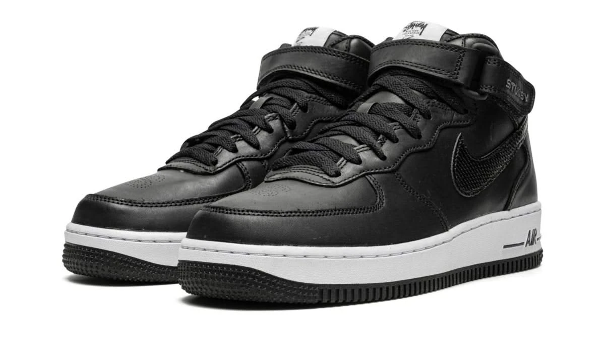 Nike Air Force 1 Mid Stussy All Black 4 Nike Air Force 1 Mid Stussy All Black – Image 2