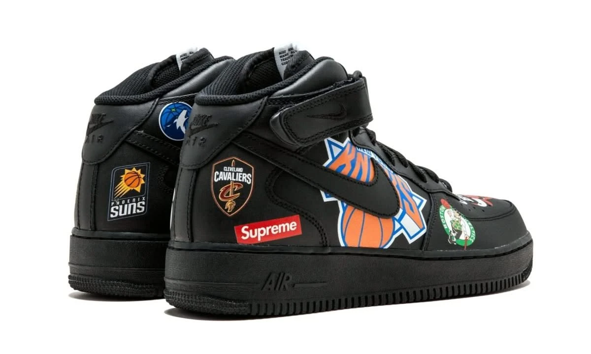 Nike Air Force 1 Mid Supreme NBA Black 5 Nike Air Force 1 Mid Supreme NBA Black – Image 3