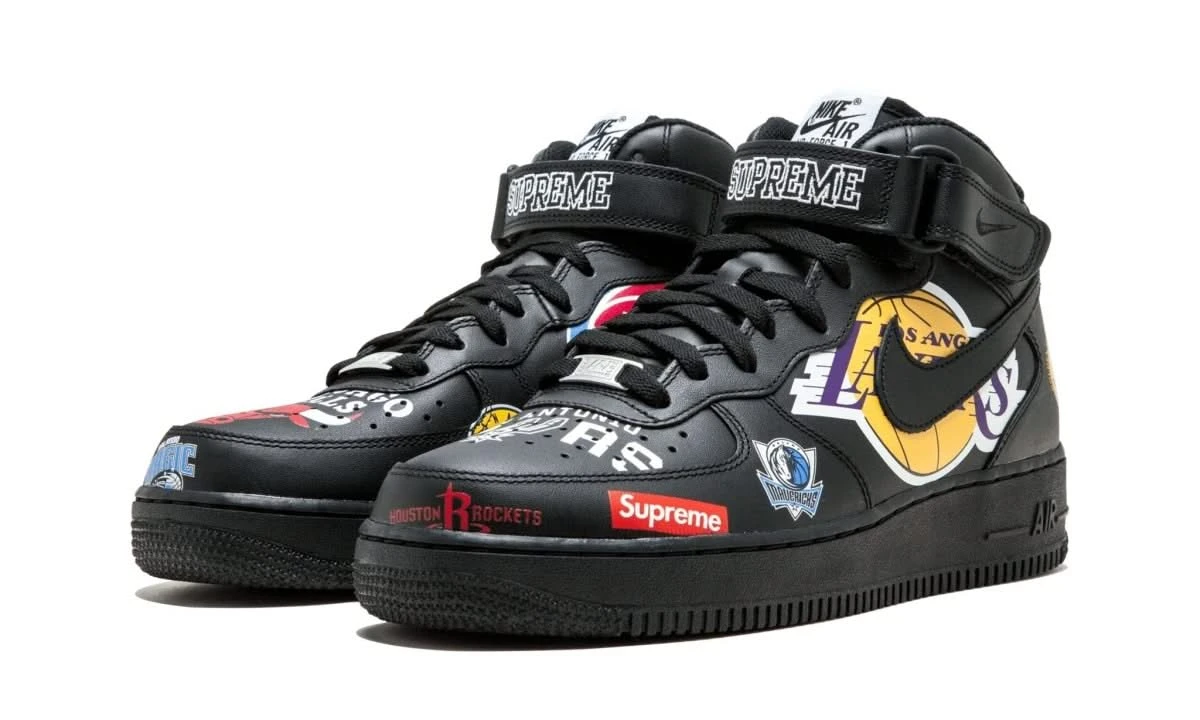 Nike Air Force 1 Mid Supreme NBA Black 4 Nike Air Force 1 Mid Supreme NBA Black – Image 2