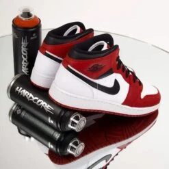 Air Jordan 1 Mid Chicago White -MNR BOUTIQUE air jordan 1 mid chicago white 216990