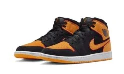 Air Jordan 1 Mid Fat Tongue Black Orange -MNR BOUTIQUE air jordan 1 mid fat tongue black orange 722738