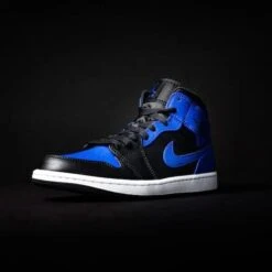 Air Jordan 1 Mid Hyper Royal Tumbled Leather -MNR BOUTIQUE air jordan 1 mid hyper royal tumbled leather 654642