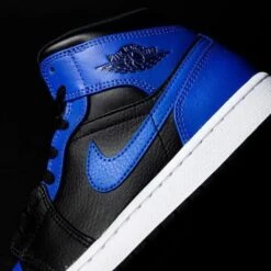 Air Jordan 1 Mid Hyper Royal Tumbled Leather -MNR BOUTIQUE air jordan 1 mid hyper royal tumbled leather 734696