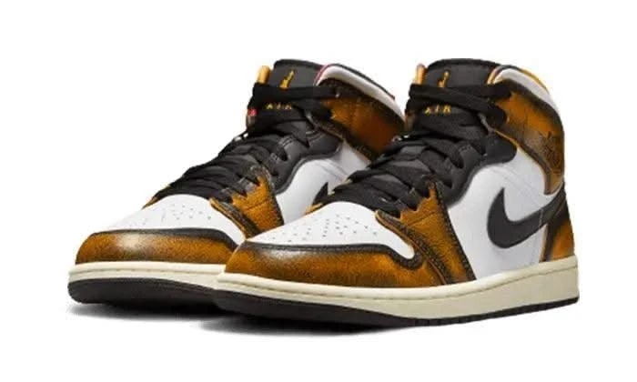 Air Jordan 1 Mid SE Orange Wear-Away 4 Air Jordan 1 Mid SE Orange Wear-Away – Image 2