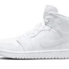 Air Jordan 1 Mid Triple White Patent Swoosh -MNR BOUTIQUE air jordan 1 mid triple white patent swoosh 448682