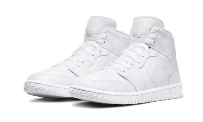 Air Jordan 1 Mid Triple White Patent Swoosh 4 Air Jordan 1 Mid Triple White Patent Swoosh – Image 2