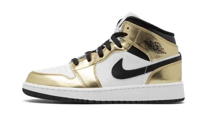 Air Jordan 1 Mid White Metallic Gold 3 Air Jordan 1 Mid White Metallic Gold