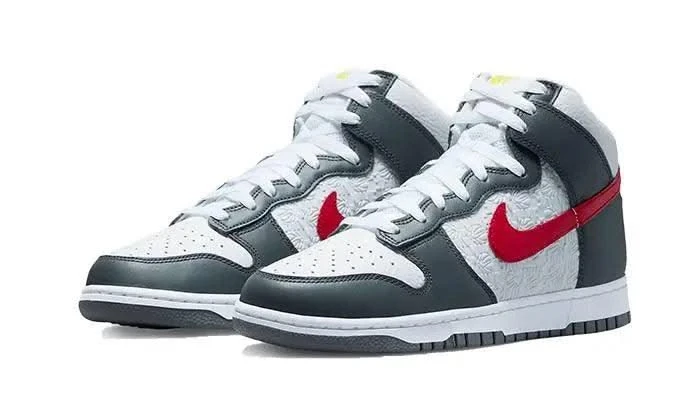 Nike Dunk High Embossed Basketball Grey Red 4 Nike Dunk High Embossed Basketball Grey Red – Image 2