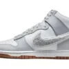 Nike Dunk High Retro Chenille Swoosh White Grey -MNR BOUTIQUE dunk high retro chenille swoosh white grey 192380