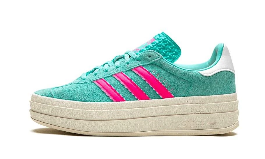 ADIDAS Gazelle Bold Flash Aqua Lucid Pink 3 ADIDAS Gazelle Bold Flash Aqua Lucid Pink