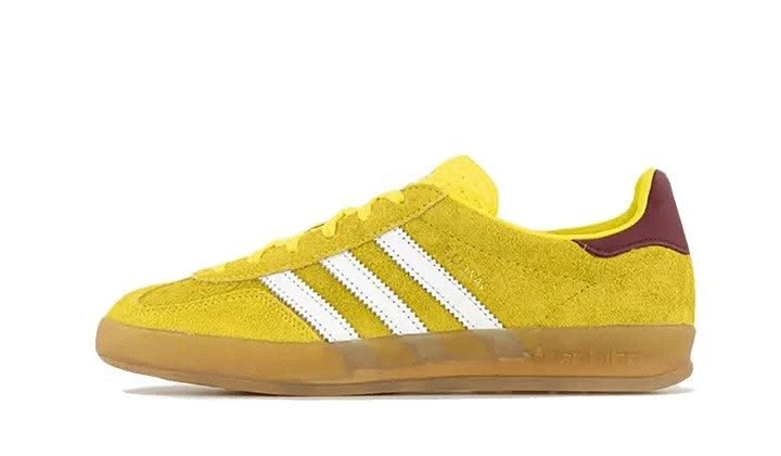 ADIDAS Gazelle Indoor Bright Yellow Burgundy 3 ADIDAS Gazelle Indoor Bright Yellow Burgundy