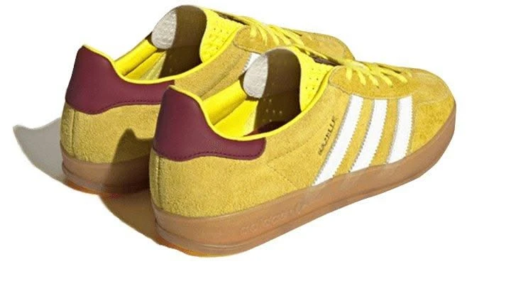ADIDAS Gazelle Indoor Bright Yellow Burgundy 5 ADIDAS Gazelle Indoor Bright Yellow Burgundy – Image 3