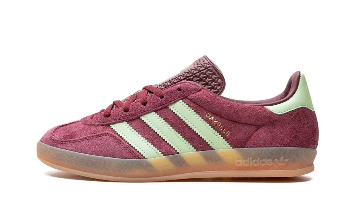 ADIDAS Gazelle Indoor Shadow Red Semi Spark Green 3 ADIDAS Gazelle Indoor Shadow Red Semi Spark Green