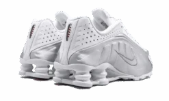 Nike Shox R4 White Metallic Silver -MNR BOUTIQUE shox r4 white metallic silver 584138